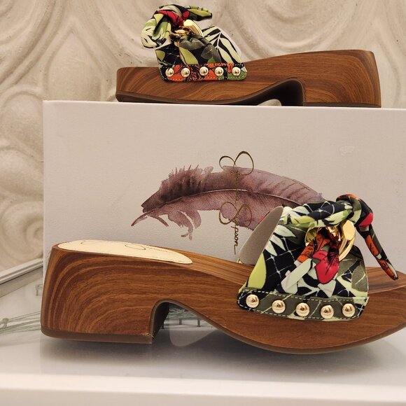 Jessica Simpson "Resima" Tropical Multi" Lily of Jungle Sandals. NIB. Size 6 - Picture 1 of 13